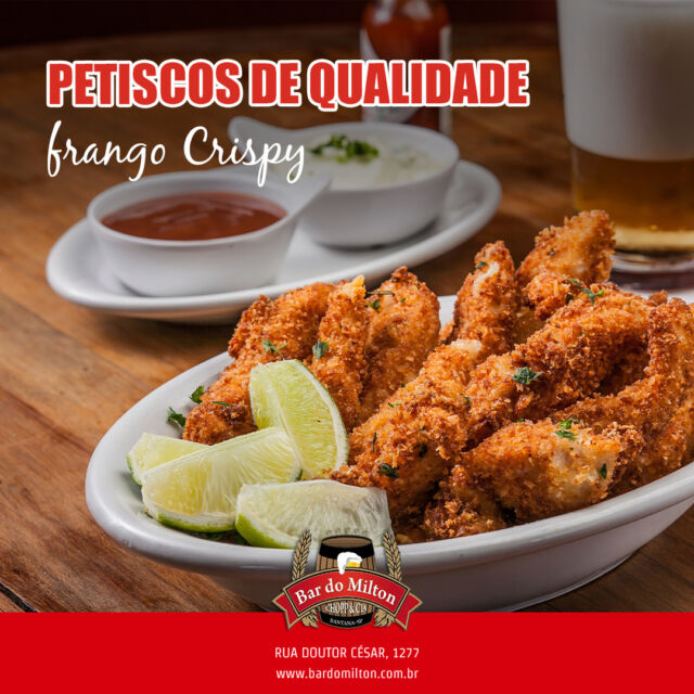 Experimente nosso delicioso petisco de frango crispy!

Crocante por fora, macio por dentro, é a escolha perfeita para acompanhar seu chopp gelado no Bar do Milton. Venha saborear qualidade em cada mordida! 

📞 (11) 2099-4000 
📱 (11) 99506-4120
📍 R. Doutor César, 1277 – Santana

#FrangoCrispy #PetiscoDeQualidade #BarDoMilton