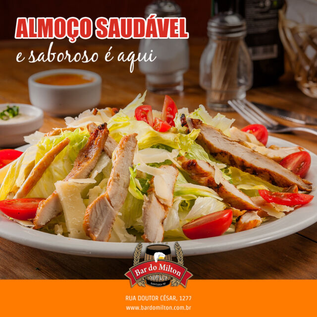 Desfrute de um almoço leve e saudável com a nossa incrível Salada Caesar! Repleta de ingrediente frescos e saborosos, é a escolha perfeita para quem busca uma refeição nutritiva e deliciosas.

Venha experimentar!

📞 (11) 2099-4000 
📱 (11) 99506-4120
📍 R. Doutor César, 1277 – Santana

#BarDoMilton #almoço #saladacaesar