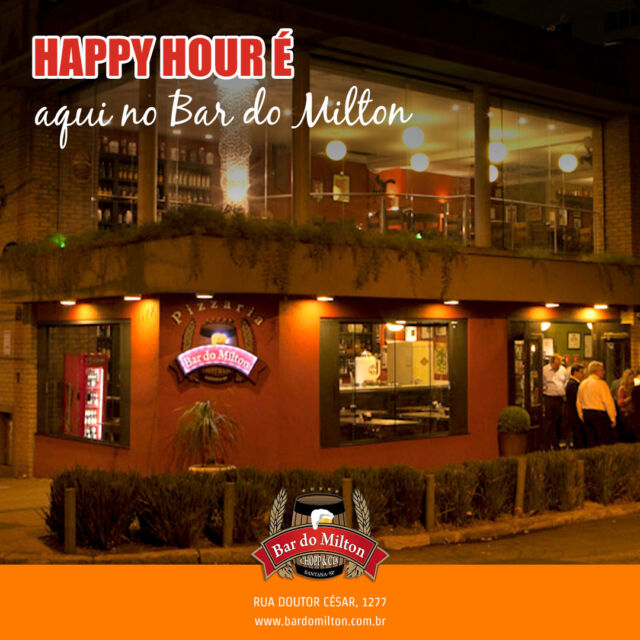 Aproveite que o fim de semana chegou e com ele o Happy Hour!

Estamos te esperando. Venha para o Bar do Milton

📞 (11) 2099-4000 
📱 (11) 99506-4120
📍 R. Doutor César, 1277 – Santana

#BarDoMilton #happyhour #fimdesemana