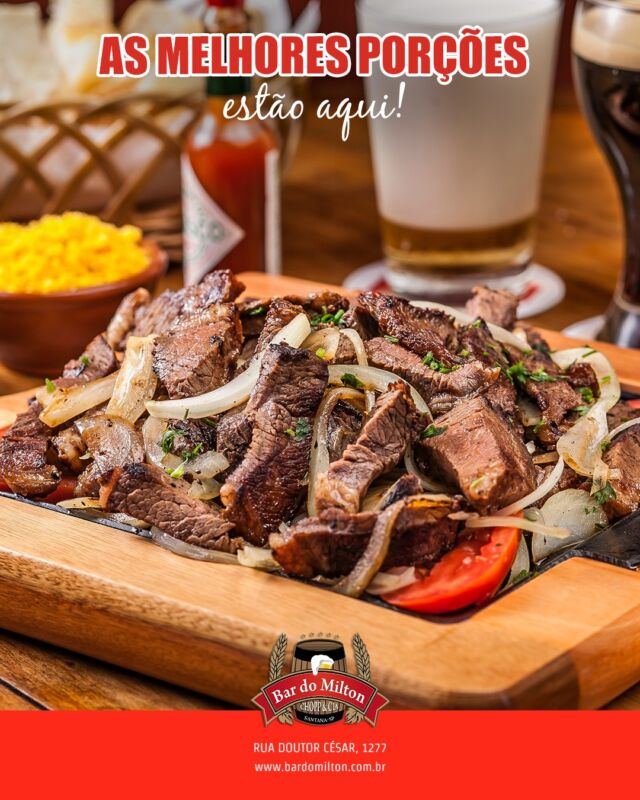 Está procurando porções incríveis? Aqui no Bar do Milton você encontra as melhores para compartilhar com a galera (ou devorar sozinho 😏)! 

Vem provar! 😋

📞 (11) 2099-4000
📱 (11) 99506-4120
📍 R. Doutor César, 1277 – Santana

#Porções #BarDoMilton